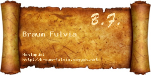Braum Fulvia névjegykártya